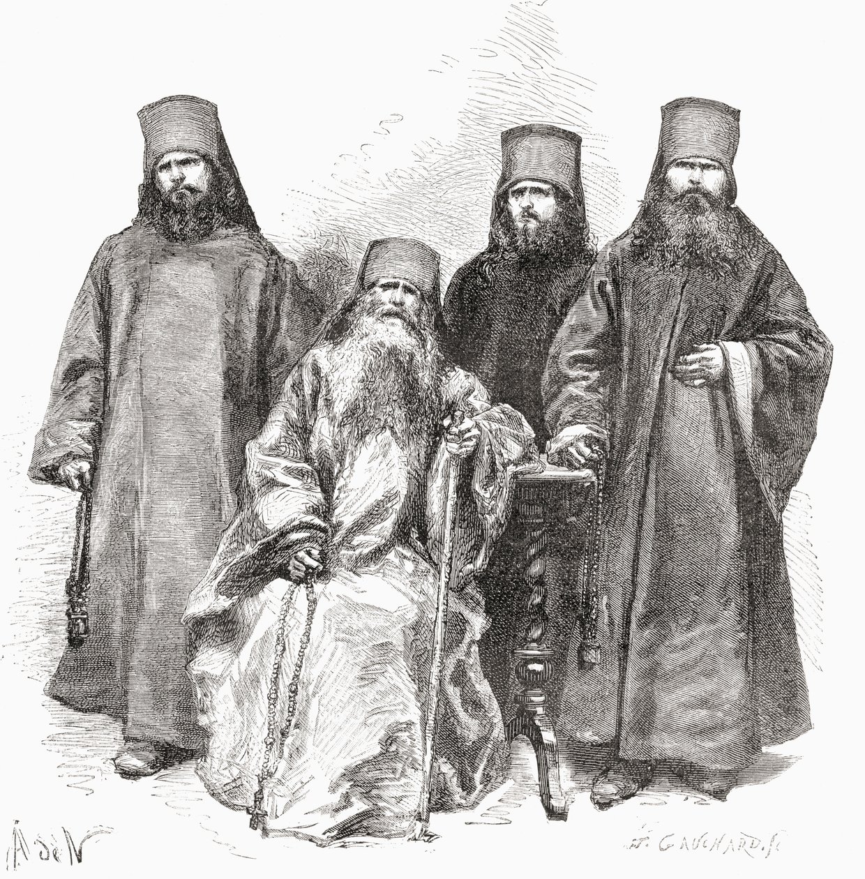 1878 में प्रकाशित o एल मुंडो एन ला मानो ’से फिल् म्र डार्ज़ोव और उनके तीन बेटों ने द्वारा यूरोपीय स्कूल