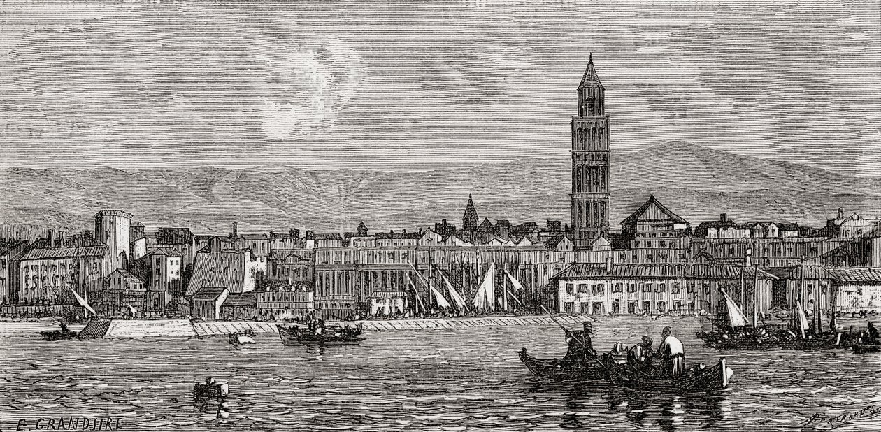 स्प्लिट, क्रोएशिया, &39;द वर्ल्ड इन द हैंड&39; से, 1878 में प्रकाशित हुआ द्वारा यूरोपीय स्कूल