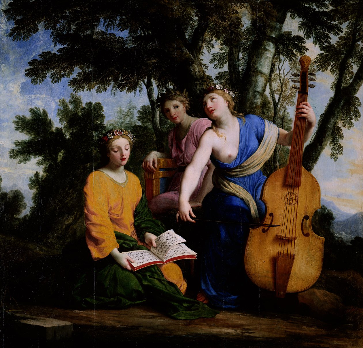 मसल्स मेलपोमीन, एराटो और पॉलिमनिया, 1652-55 द्वारा Eustache Le Sueur