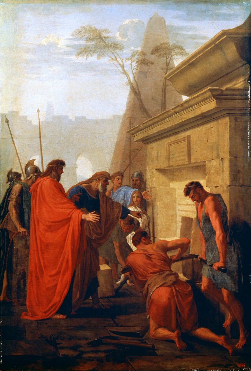 डारियस द ग्रेट ओपनिंग द टॉम्ब ऑफ नाइट्रोसिस, 17 वीं शताब्दी द्वारा Eustache Le Sueur