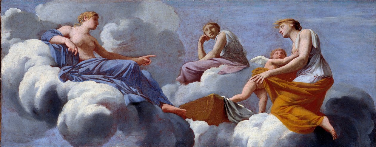 उसकी माँ द्वारा प्यार को झिड़कते हुए सेरेस की बाँहों में शरण ली द्वारा Eustache Le Sueur