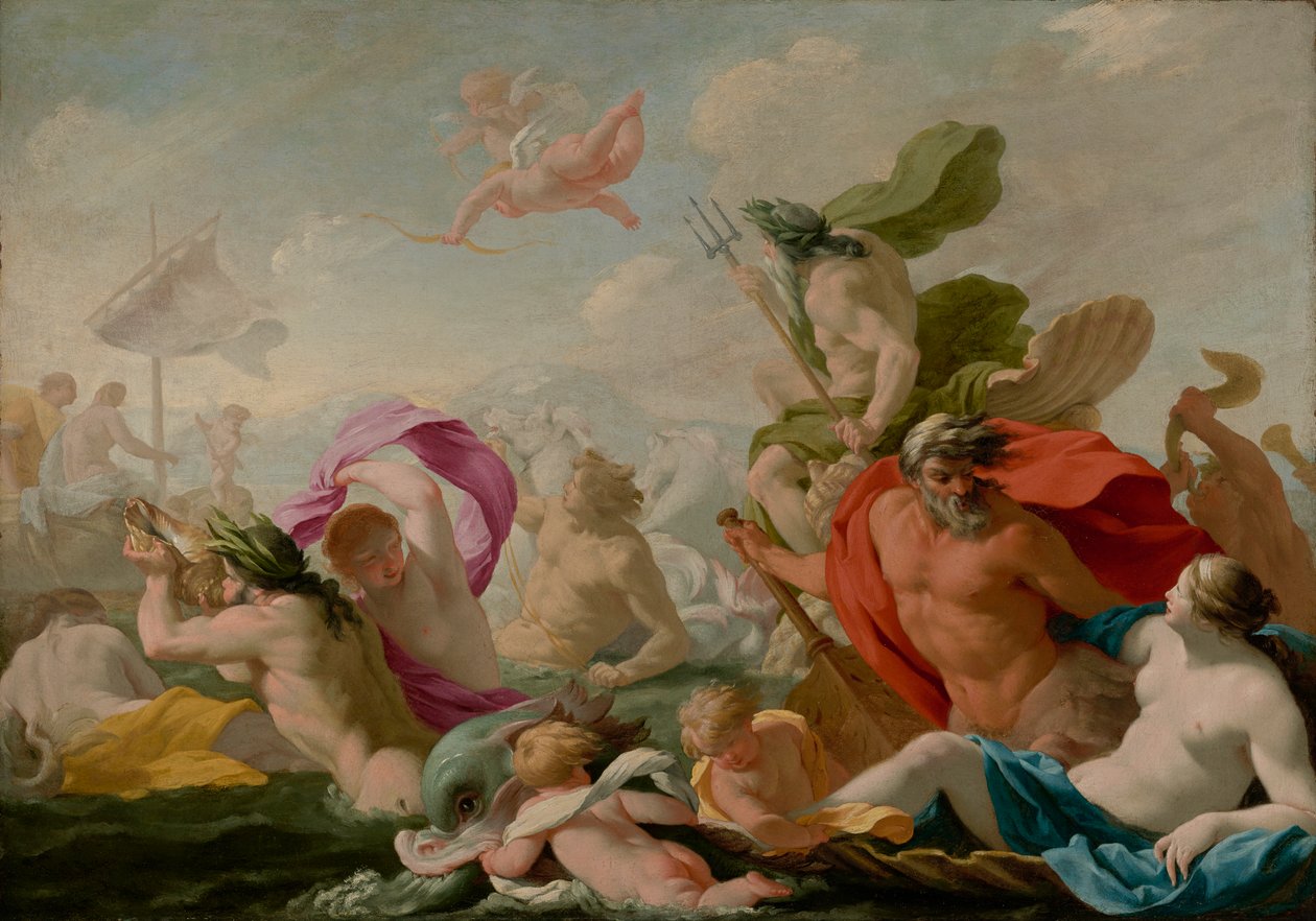 समुद्री देवताओं को प्यार के लिए श्रद्धांजलि, c.1636-8 द्वारा Eustache Le Sueur