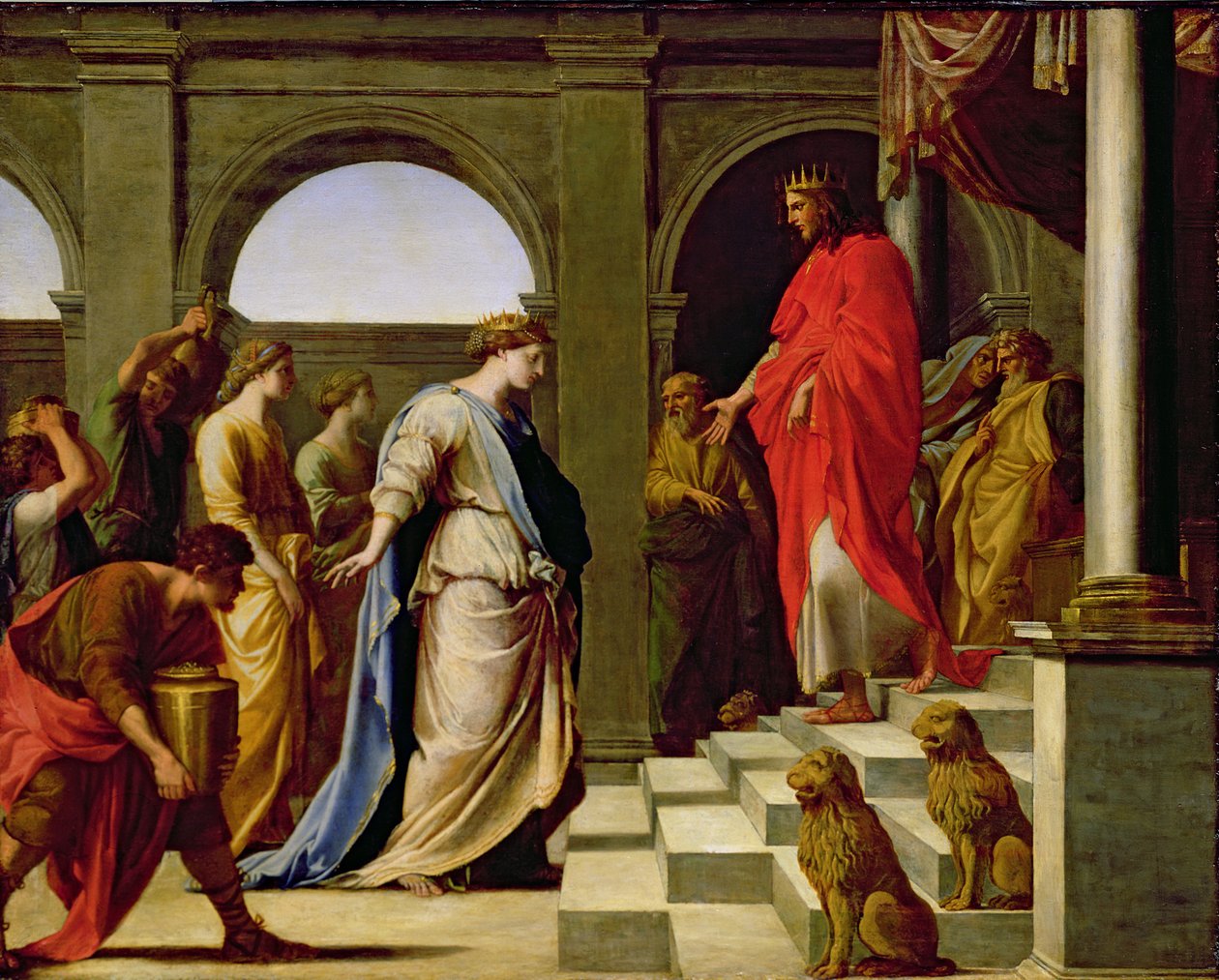सोलोमन और शबा की रानी, 1650 द्वारा Eustache Le Sueur