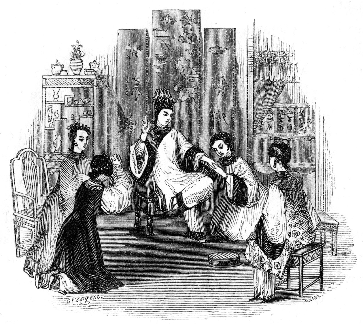 1847 की दुल्हन के साथ रोते हुए चीनी युवती द्वारा इवांस