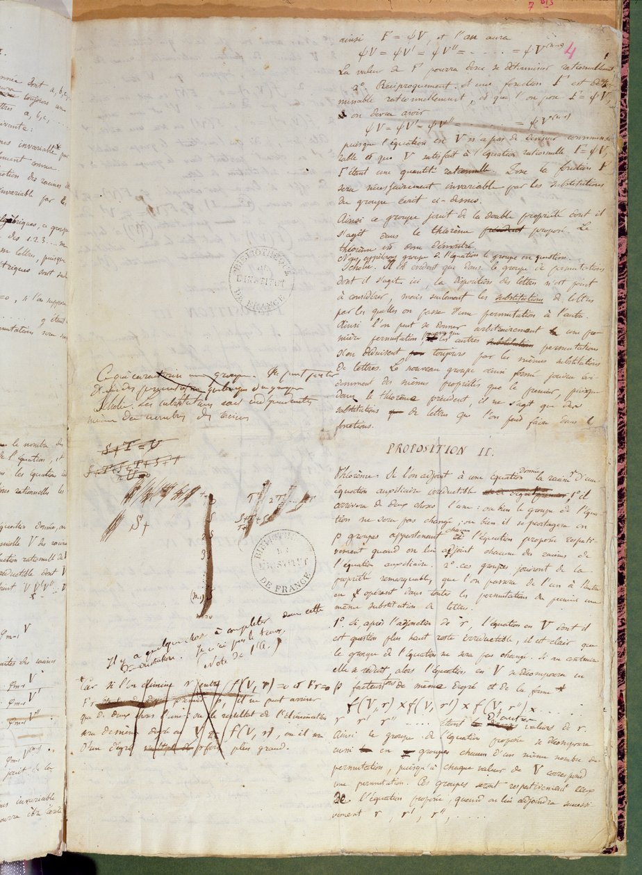 सुश्री 2108 f.4 कट्टरपंथी द्वारा समीकरण को हल करने की शर्तों पर लेखन, 1832 (163744 भी देखें) द्वारा Evariste Galois