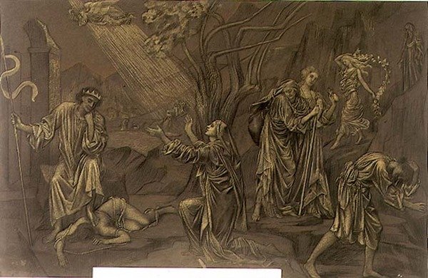 छाया की घाटी, c.1899 (कागज पर पेस्टल, चाक) द्वारा एवलिन डी मॉर्गन