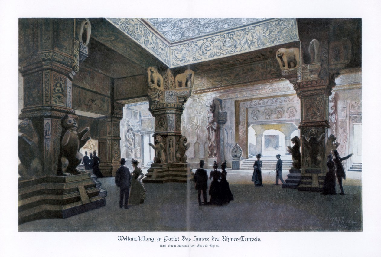 खमेर मंदिर, पेरिस विश्व प्रदर्शनी, 1889, 1900। द्वारा इवाल्ड थिएल