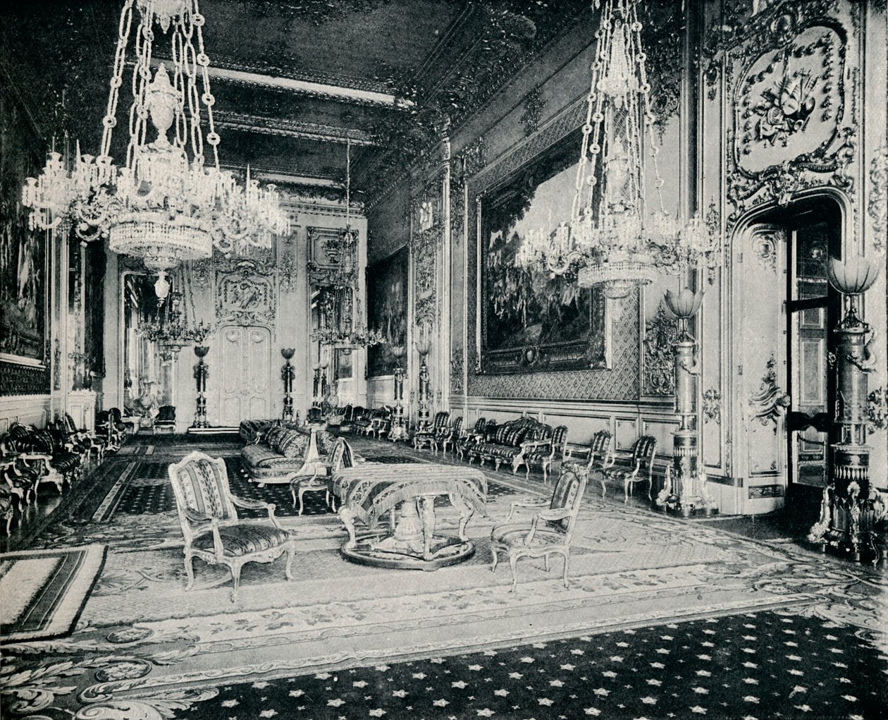 ग्रैंड रिसेप्शन रूम, विंडसर कैसल, c1899, 1901 द्वारा आइरे और स्पोटिसवोड