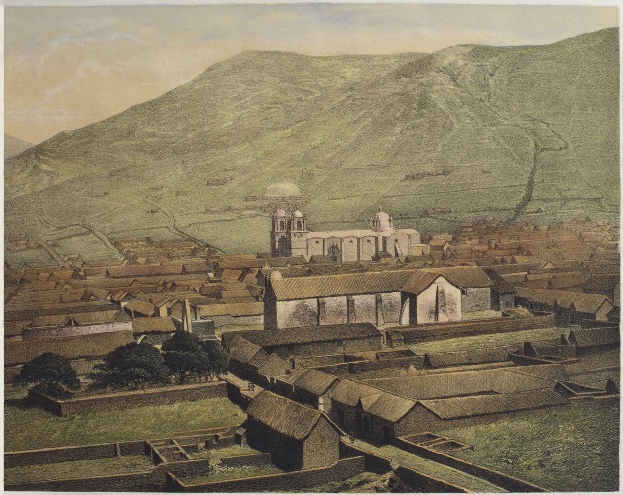 पुनो का सामान्य दृश्य, मैरियानो, फेलिप पाज़ सोल्दान (1821-86) की प्लेट XXXVIII, 1863 द्वारा &39;गोग्राफिया डेल पेरू&39; का चित्र द्वारा एफ। डेलमारे