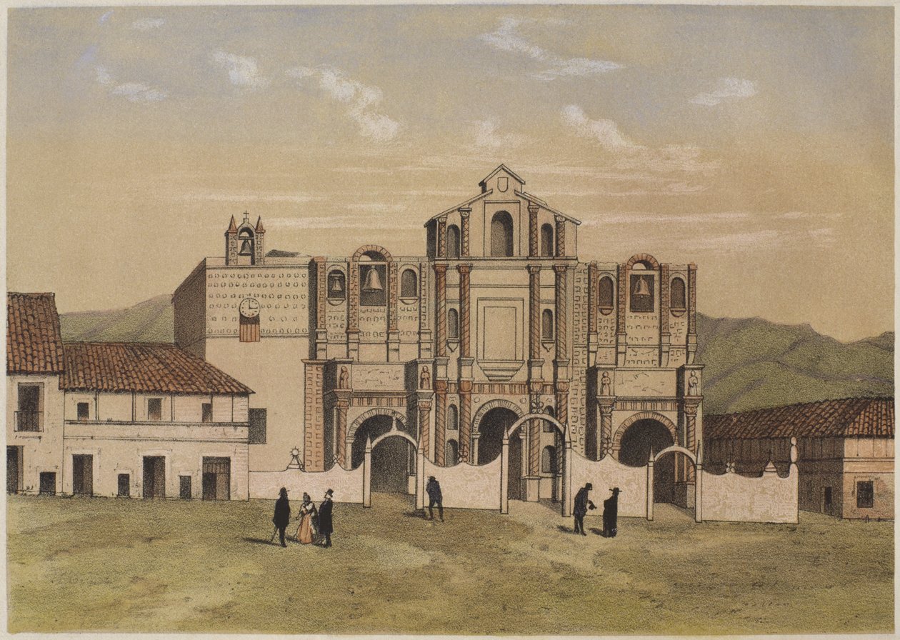 सांता कैटालिना चर्च, कजमरका, मैरियानो, फेलिप पाज़ सोल्दान (1821-86) प्लेट IX, 1863 द्वारा &39;गोग्राफिया डेल पेरू&39; का चित्रण द्वारा एफ। डेलमारे