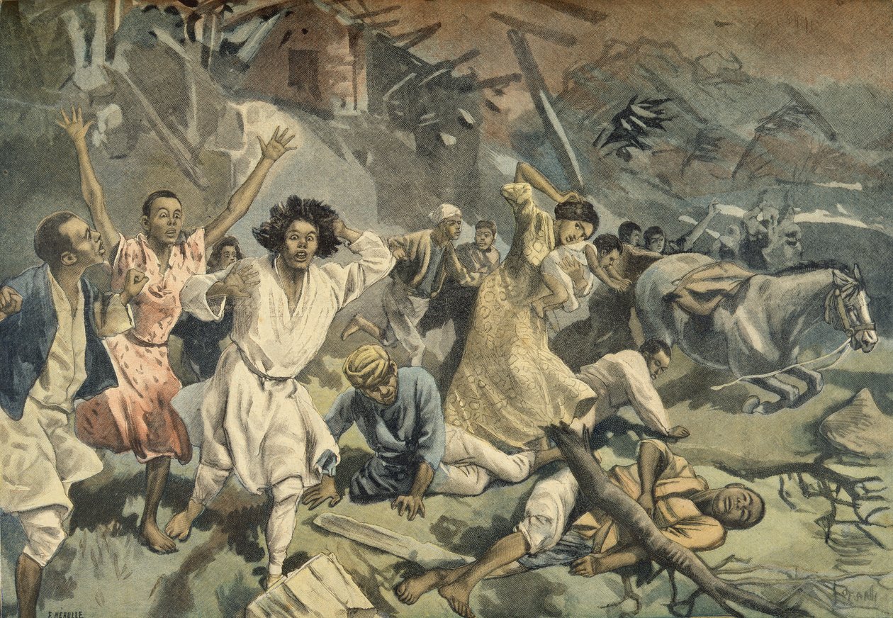 27 मार्च 1898 को ले पेटिट जर्नल से मैयट में चक्रवात द्वारा एफएल और टोफानी, ओसवाल्डो मेयुल