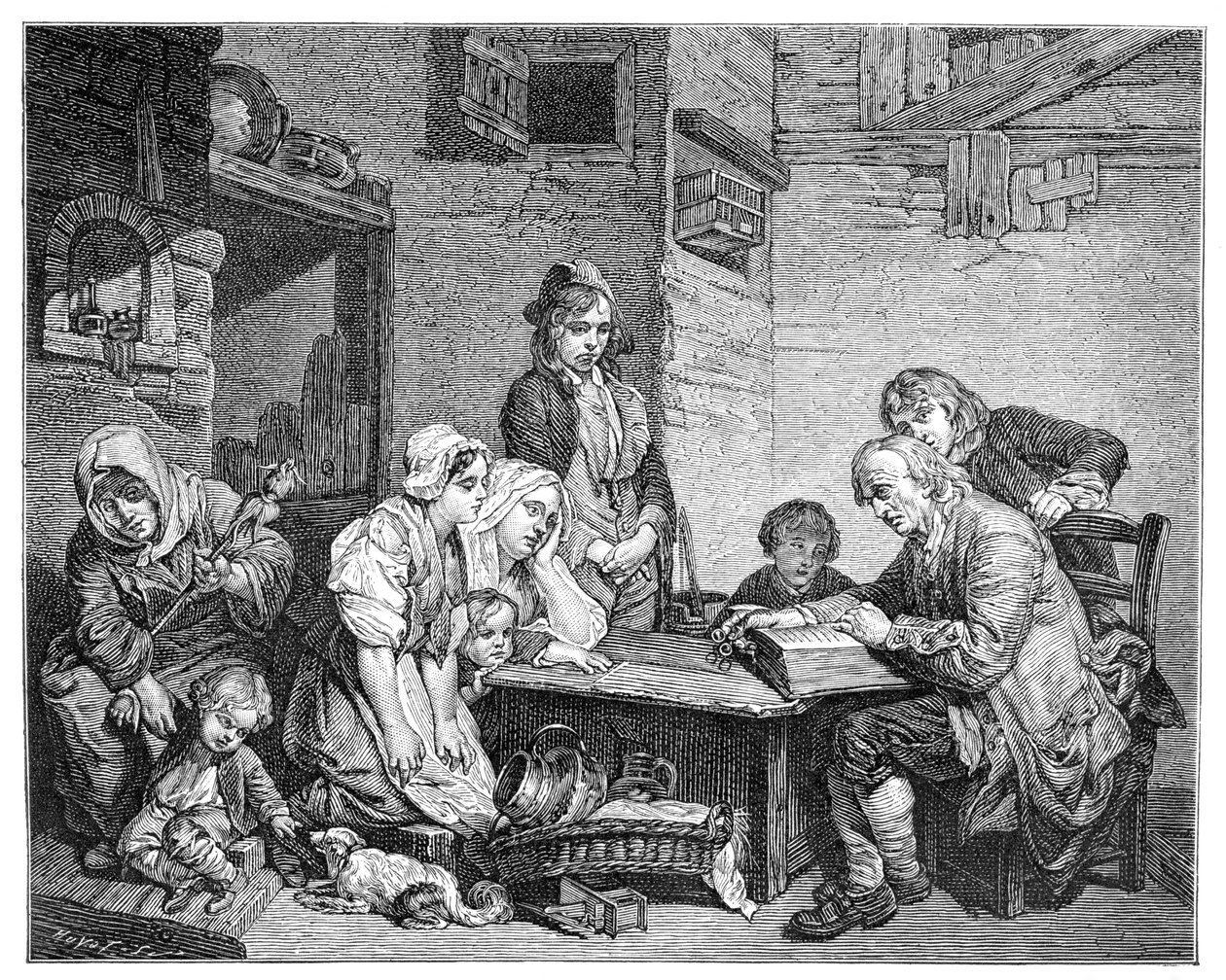 'बाइबल पढ़ना, 1885। द्वारा एफवी मार्टेंस