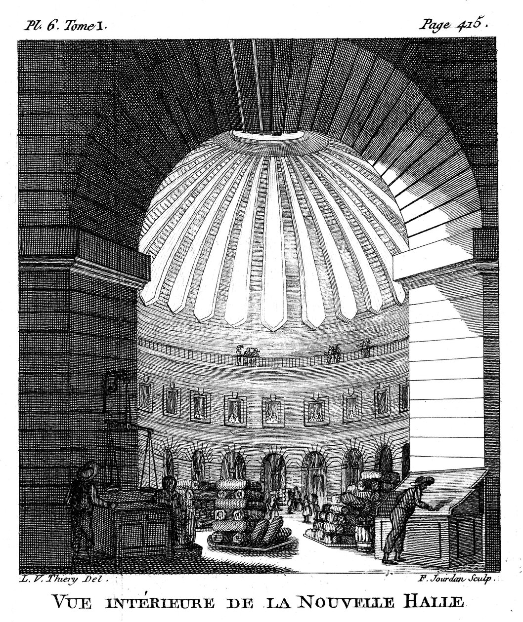 लेस हॉल, पेरिस, 1786 द्वारा एफ। जर्दन