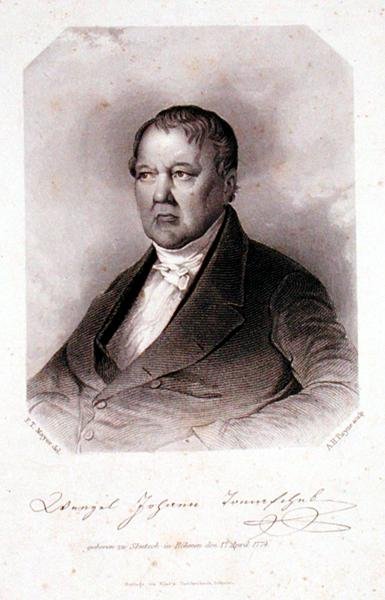 अल्बर्ट हेनरी पायने (1812-1902) द्वारा उकेरी गई वेन्ज़ेल जोहान टॉमशेक (1774-1850) का पोर्ट्रेट (उत्कीर्णन) द्वारा एफटी (बाद) मेयर