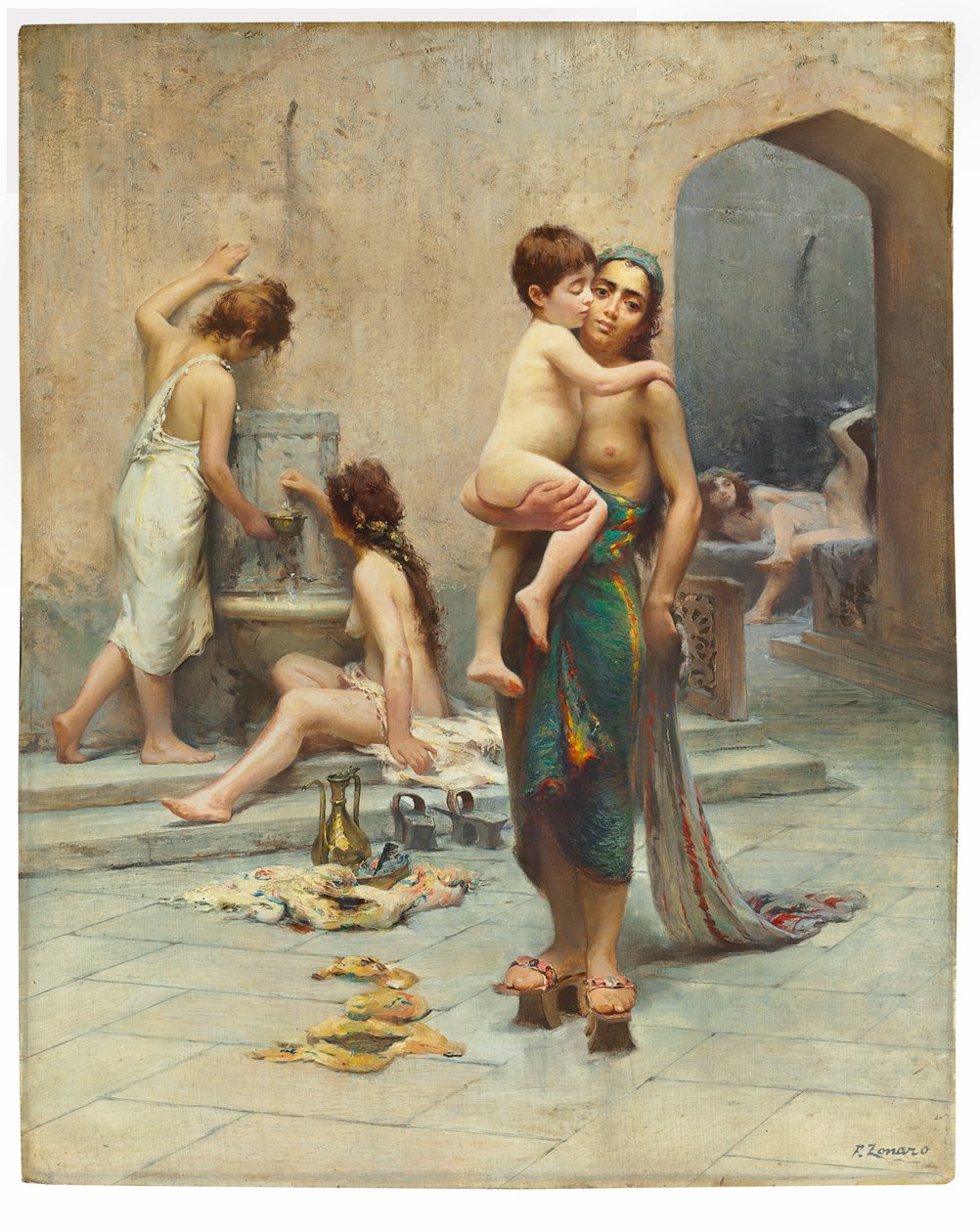 हमाम - बाथरूम, c.1891-1902 (कैनवास पर तेल) द्वारा फौस्टो ज़ोनारो