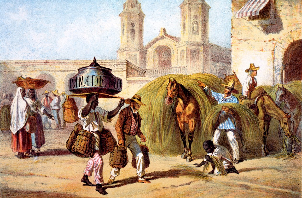बेकर एंड द स्ट्रॉ विक्रेता, 1840 द्वारा फेडेरिको मिले