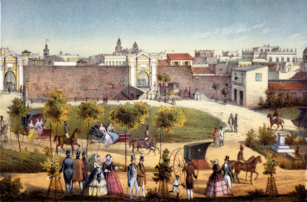 द गेट्स ऑफ़ मोनसेराट, हवाना, क्यूबा, 1840 द्वारा फेडेरिको मिले