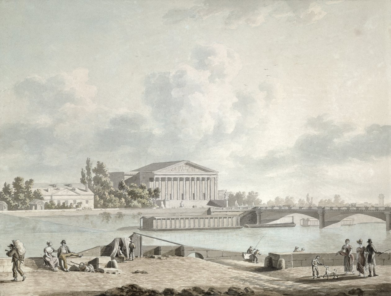 द पोंट डी ला कॉनकॉर्ड और द कोरस लेजिलेटिफ का मुखौटा, c.1809 द्वारा फेलिस मैरी फर्डिनेंड स्टॉरेली