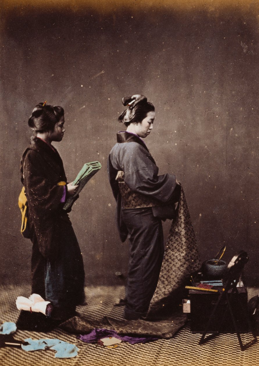 जापानी महिला ड्रेसिंग, c.1870-1880 द्वारा फेलिस बीटो