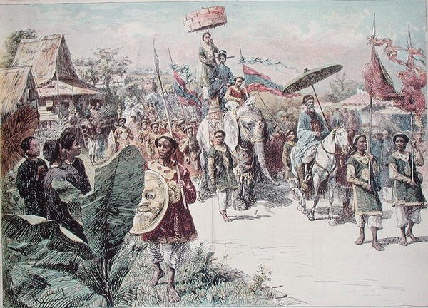 हनोई के गवर्नर का कोरटेज, c.1870-80 (कलर लिथो) द्वारा फेलिसियन बैरन डे म्यरबेक रीनफेल्ड
