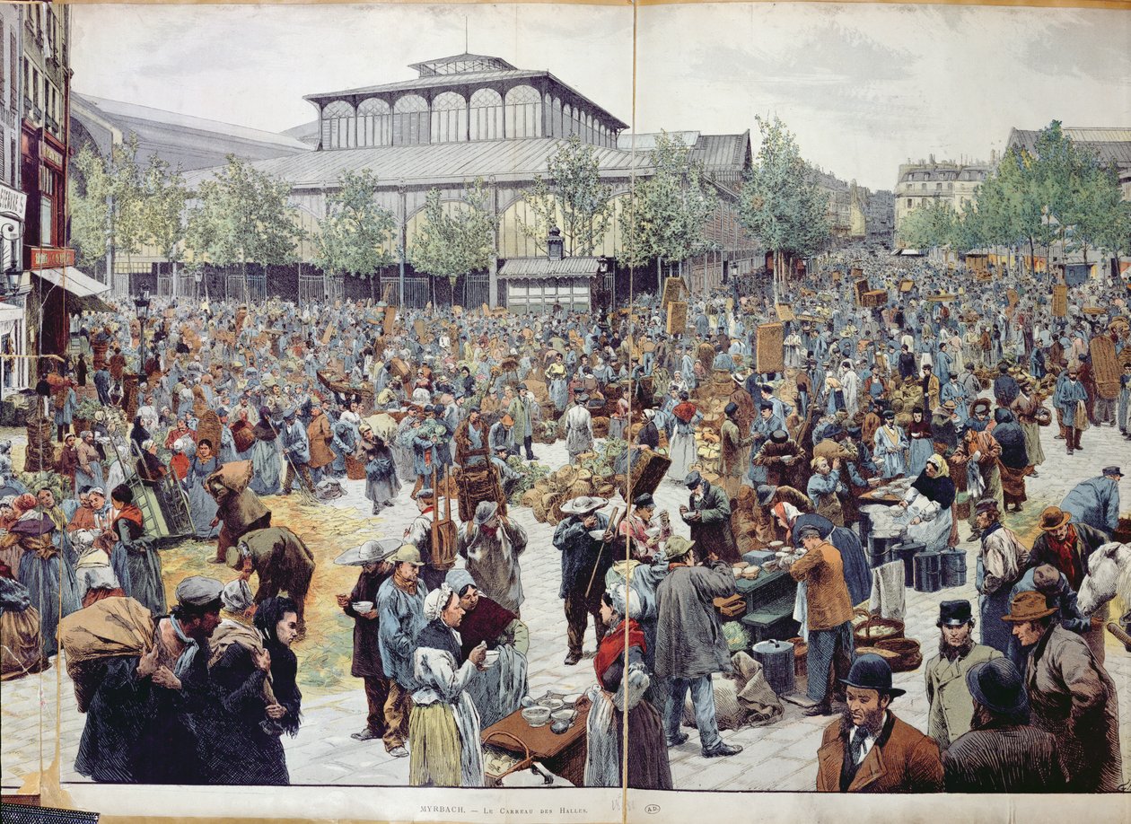 लेस हॉल में बाजार, 1888 द्वारा फेलिसियन बैरन डे म्यरबेक रीनफेल्ड