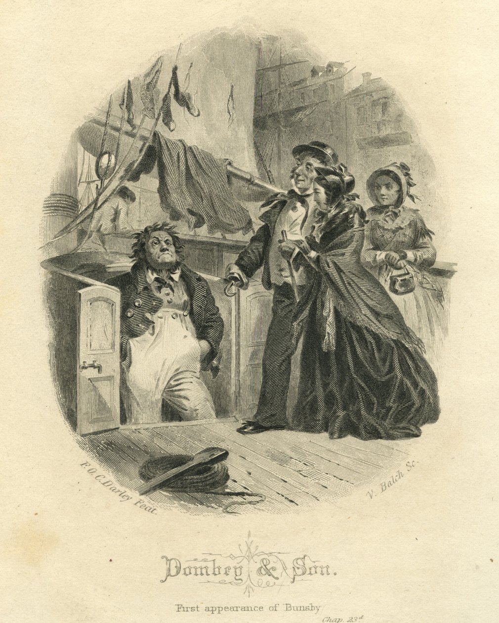 डोंबिए अन सोन: बंस्बी का पहला रूप, विस्टस बाल्च द्वारा उकेरा गया (1799-1884) द्वारा फेलिक्स ऑक्टेवियस कार डारले