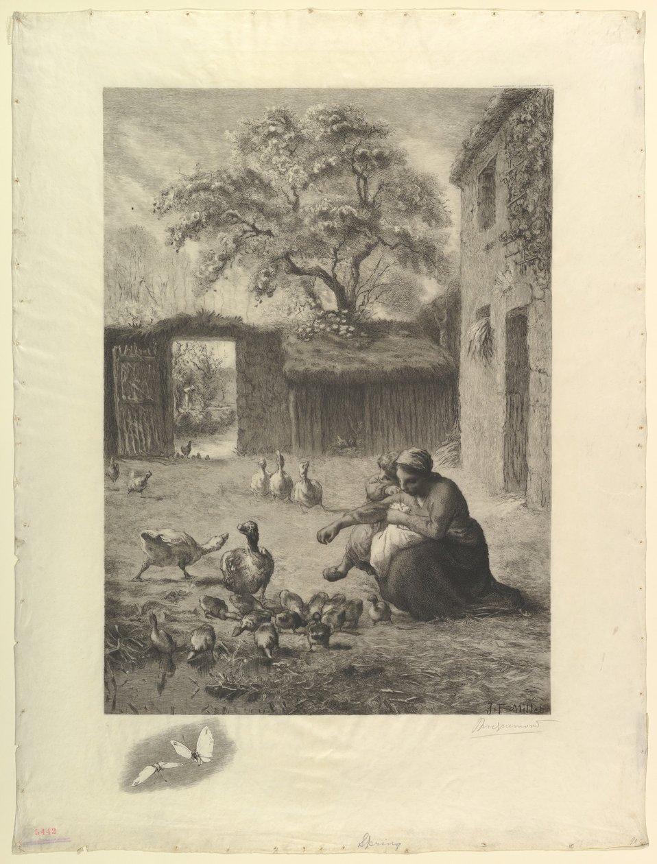 स्प्रिंग, मिलेट द्वारा पेस्टल के बाद, 1888। द्वारा फेलिक्स ब्रैकक्मोंड