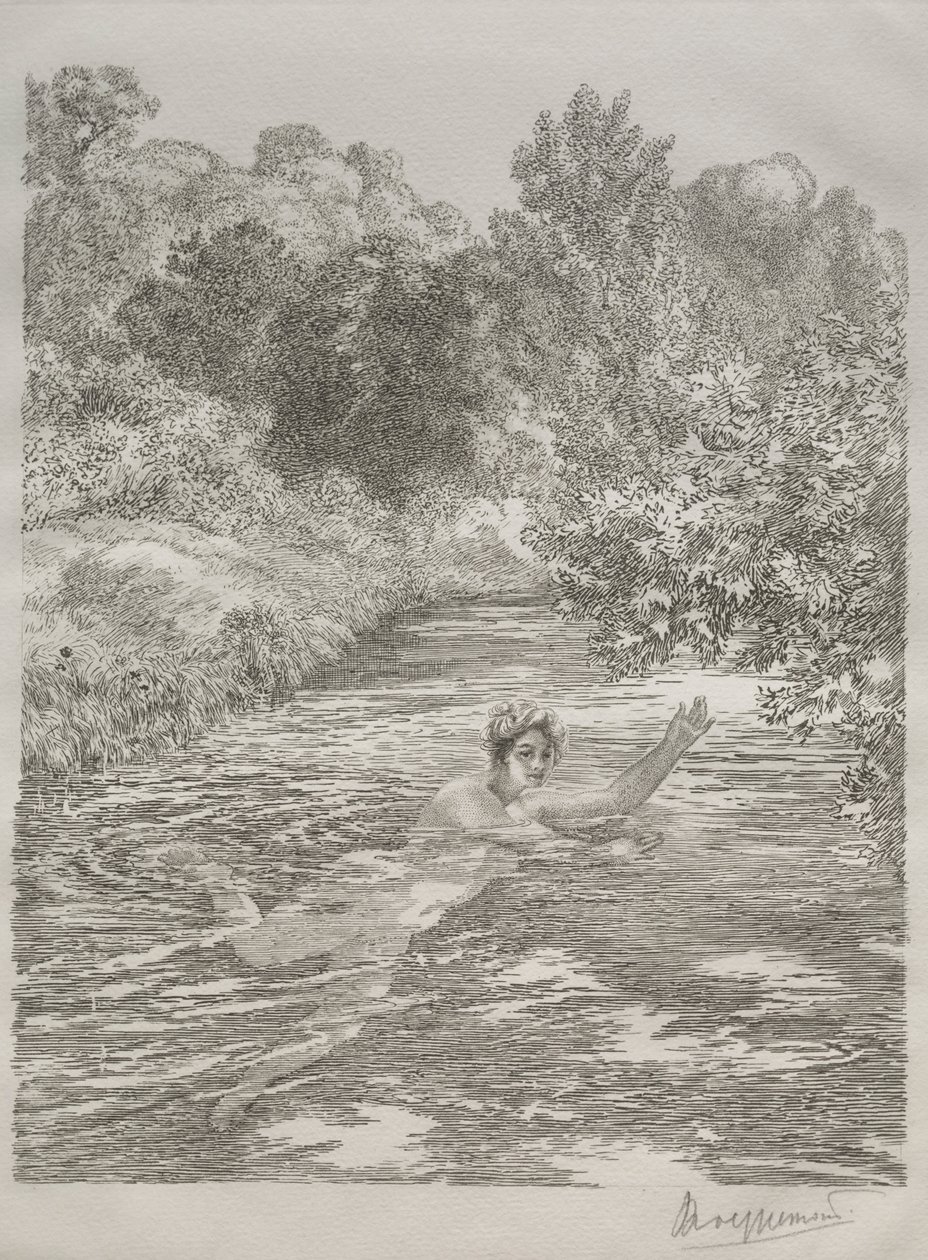 द बाथेर, सी। 1860-1870। द्वारा फेलिक्स ब्रैकक्मोंड