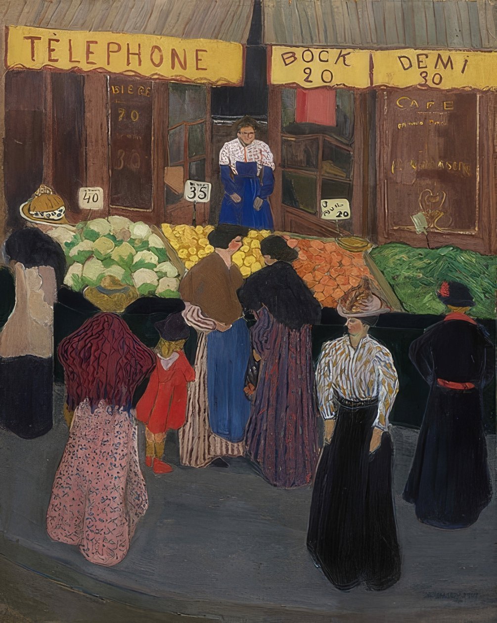 बाजार पर (Au marché)। लगभग 1895 में द्वारा फेलिक्स एडौर्ड वाल्टन
