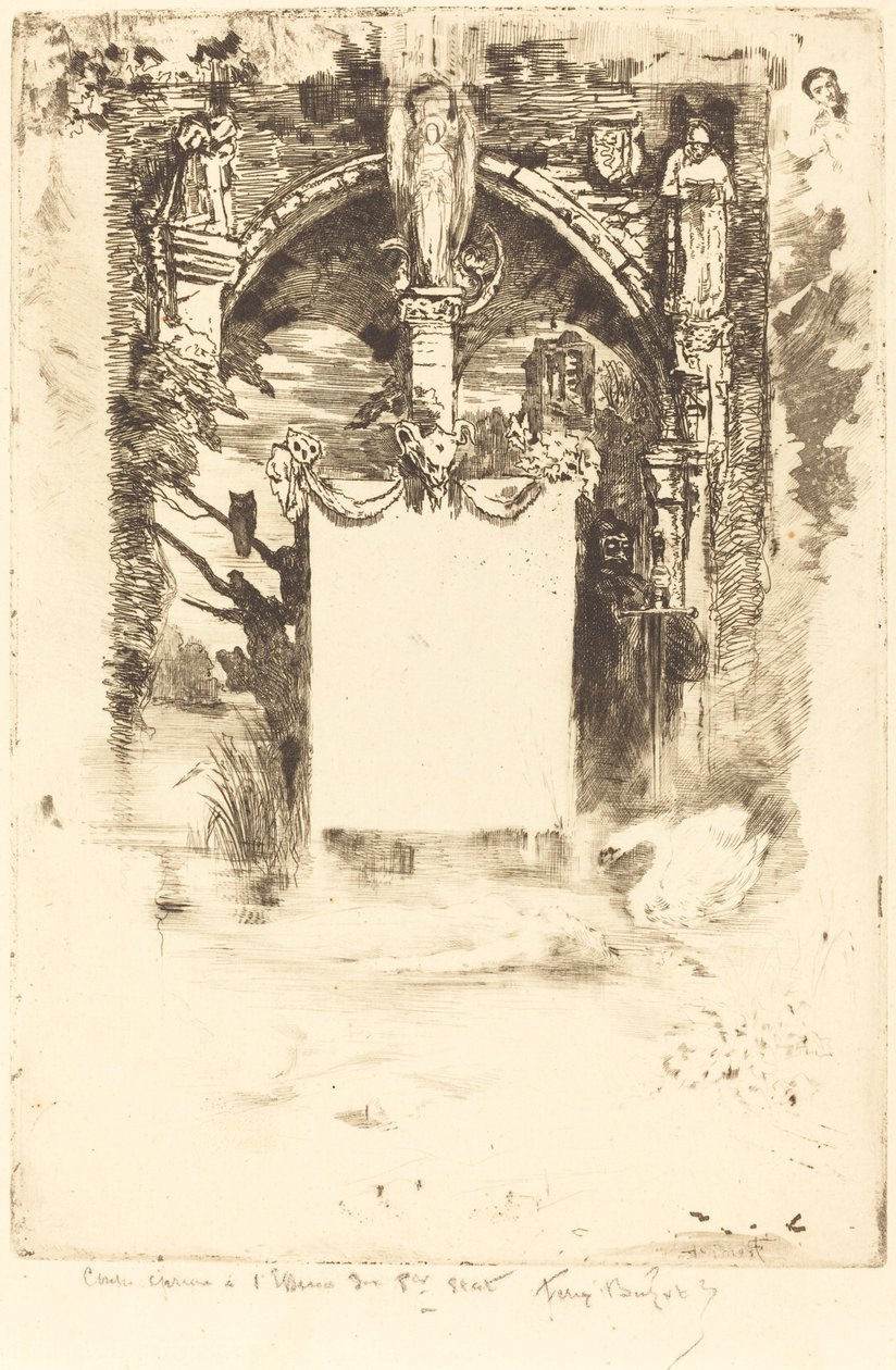 L'Ensorcelée के लिए L'Ensorcelée बुकप्लेट के लिए एक्स-लाइब्रिस, c. 18831885। द्वारा फेलिक्स हिलैरे बुहोट