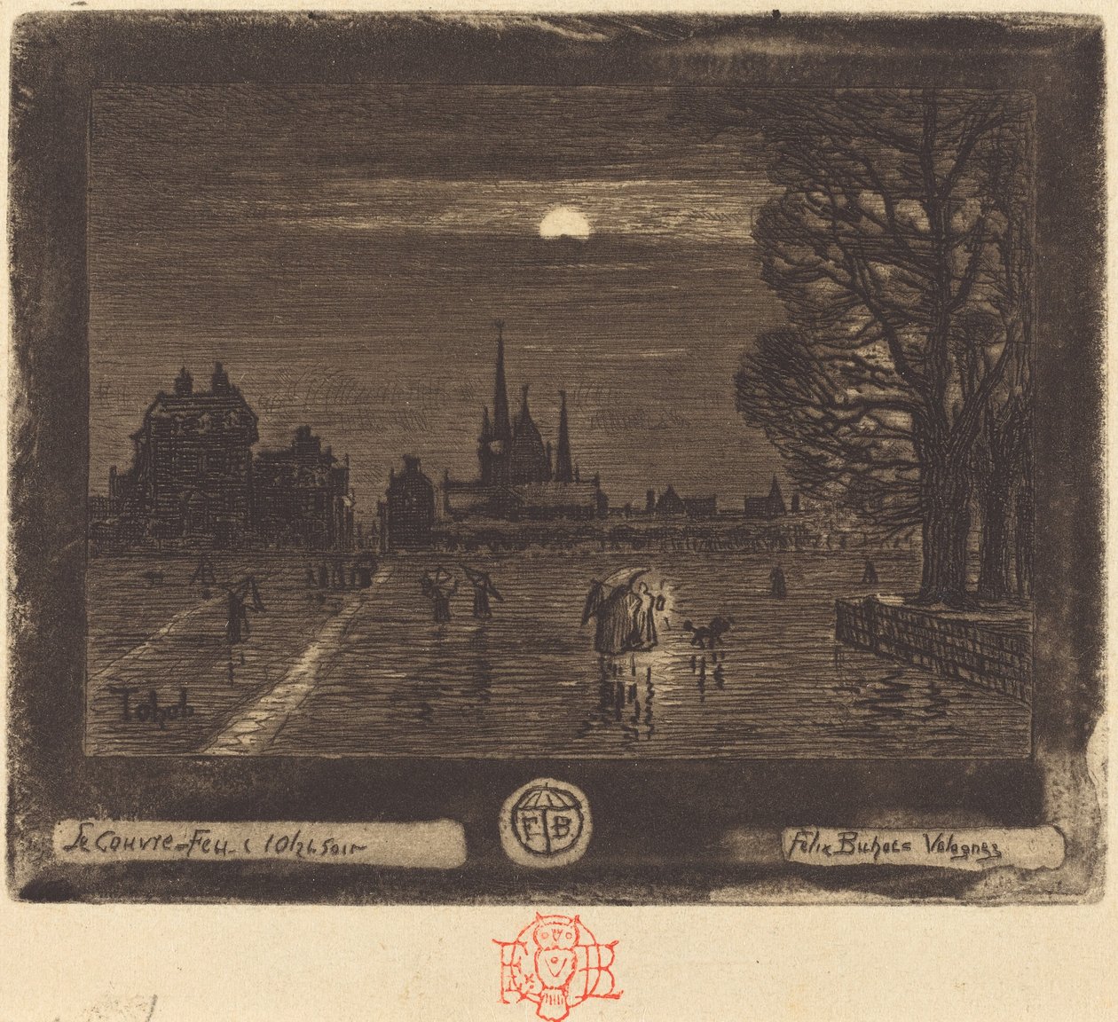 कर्फ्यू द कर्फ्यू [रेक्टो], 18741875। द्वारा फेलिक्स हिलैरे बुहोट