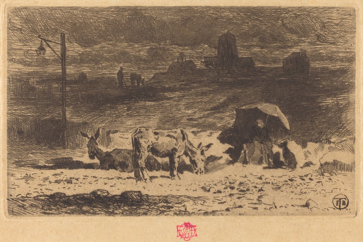 18731874 में ला बट्टे-ऑक्स-कैलेस में ला बट्टे-ऑक्स-कैलेस के गधे। द्वारा फेलिक्स हिलैरे बुहोट