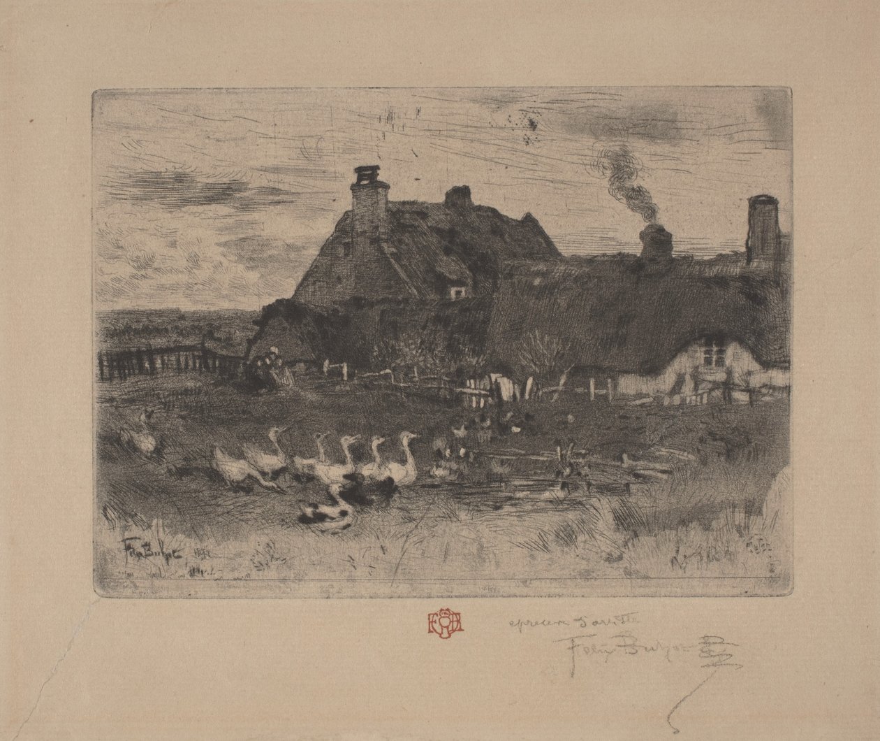 द लिटिल कॉटेज, 1878। द्वारा फेलिक्स हिलैरे बुहोट
