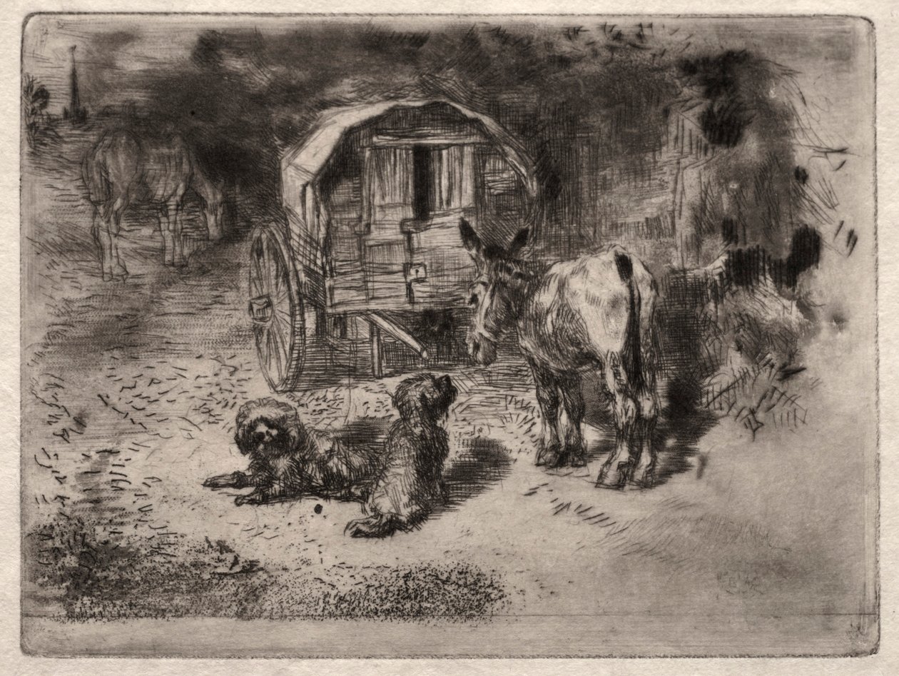 द गार्जियंस ऑफ़ द हाउस, या फ्रेंड्स ऑफ़ द साल्टिम्बैंक, c. 1875. द्वारा फेलिक्स हिलैरे बुहोट