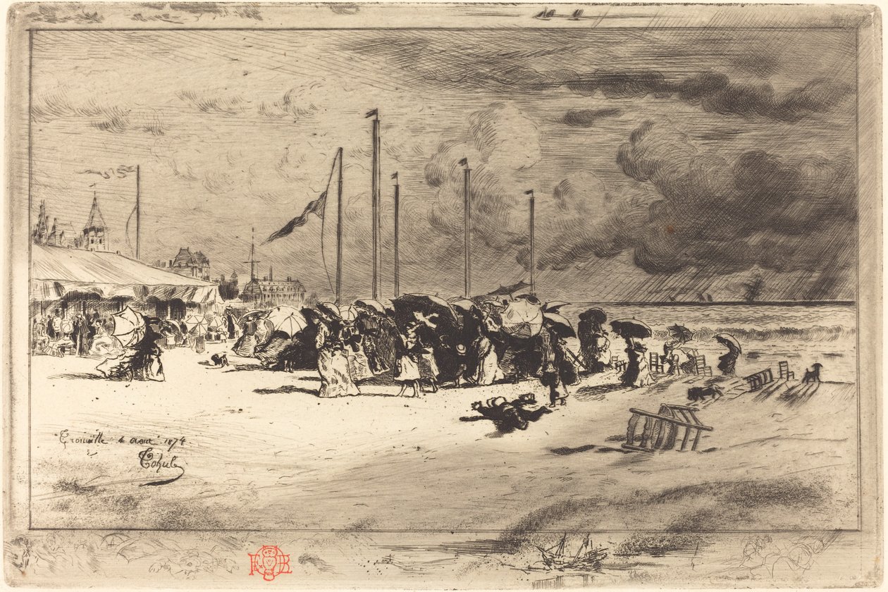 ट्रौविल में अन ग्रेन ए ट्रौविल स्क्वॉल, 18741875। द्वारा फेलिक्स हिलैरे बुहोट
