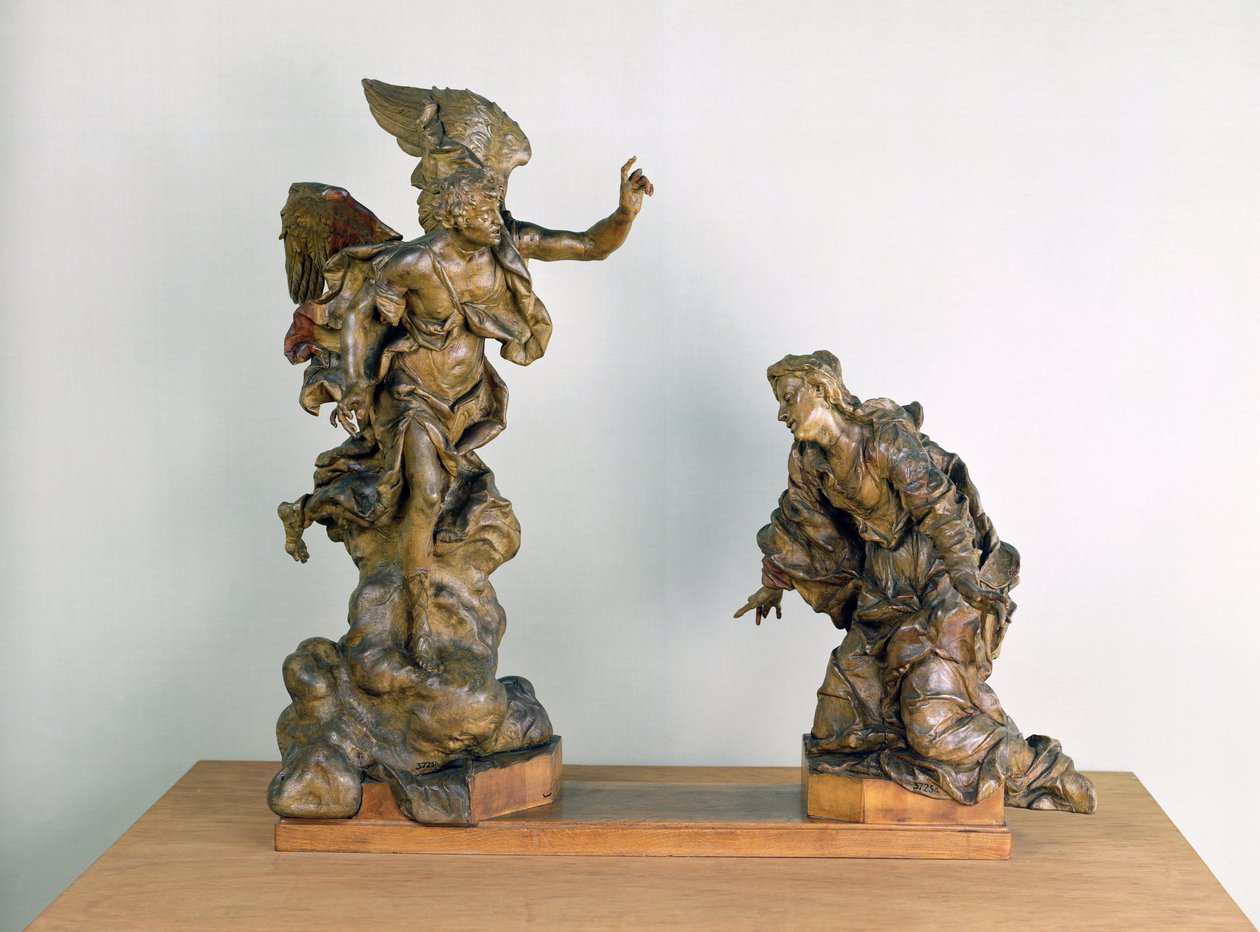 घोषणा, c.1725 (लकड़ी) द्वारा फर्डिनेंड मैक्सिमिलियन ब्रोकोफ