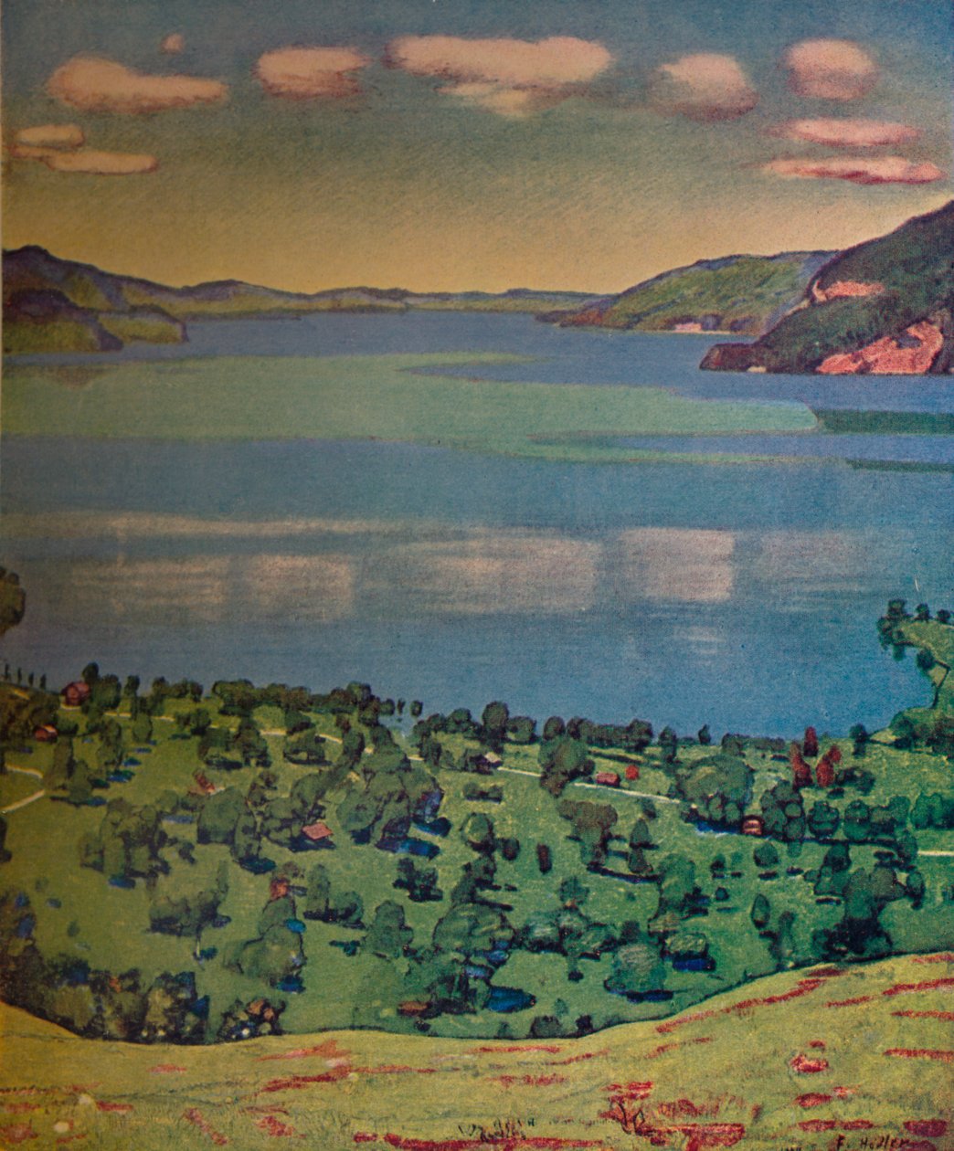 लेक ऑफ़ थिसन, लिसेनगेन से, c1910। द्वारा फर्डिनेंड होडलर