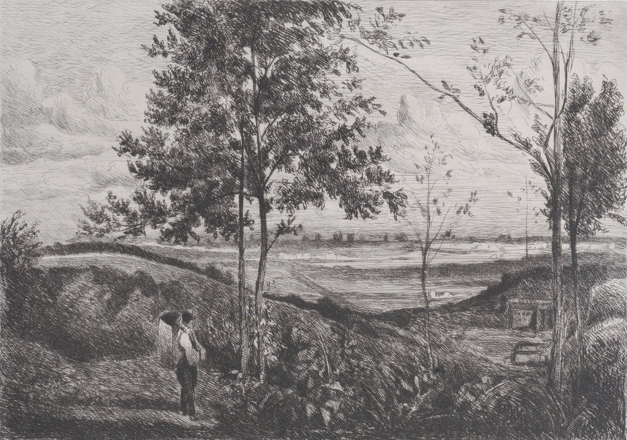 कोरोट के बाद लैंडस्केप, 1873-90। द्वारा फर्डिनेंड लेफमैन