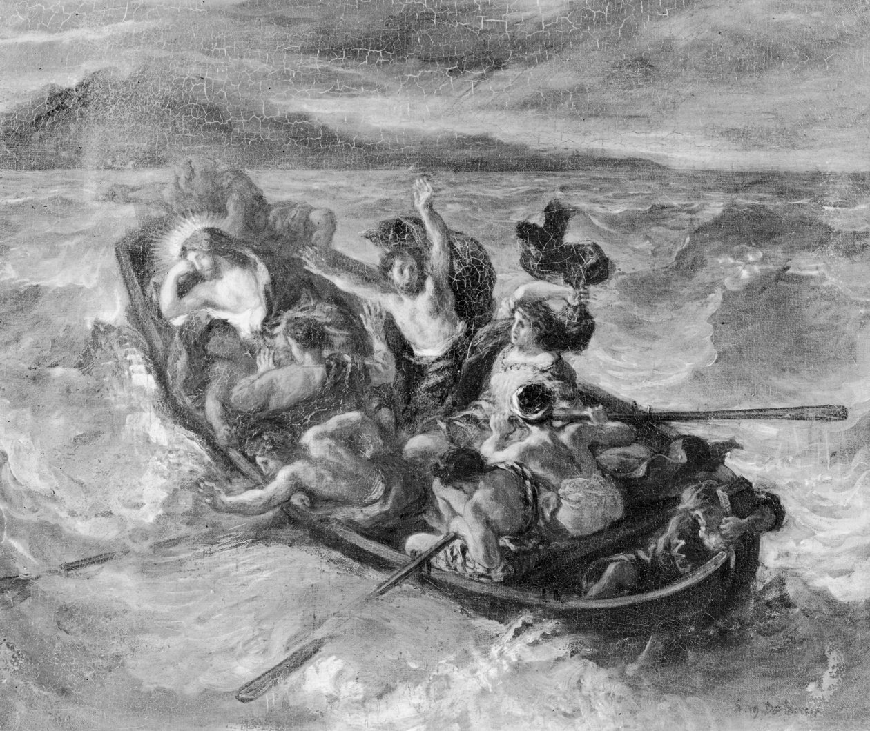 गैलील के सागर पर मसीह, 1853 (bw फोटो) द्वारा फर्डिनेंड विक्टर यूजीन डेलाक्रोइक्स
