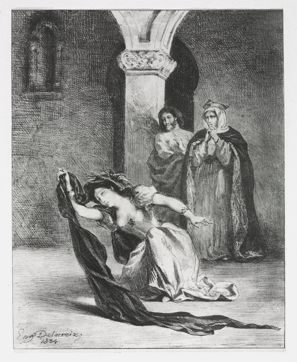 हेमलेट: द चैंट ऑफ़ ओफेलिया, 1834। द्वारा फर्डिनेंड विक्टर यूजीन डेलाक्रोइक्स