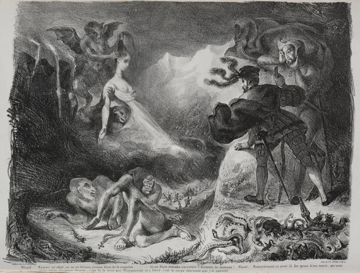 Faust के लिए चित्र: Marguerites छाया Faust, 1828 को दिखाई देता है। द्वारा फर्डिनेंड विक्टर यूजीन डेलाक्रोइक्स