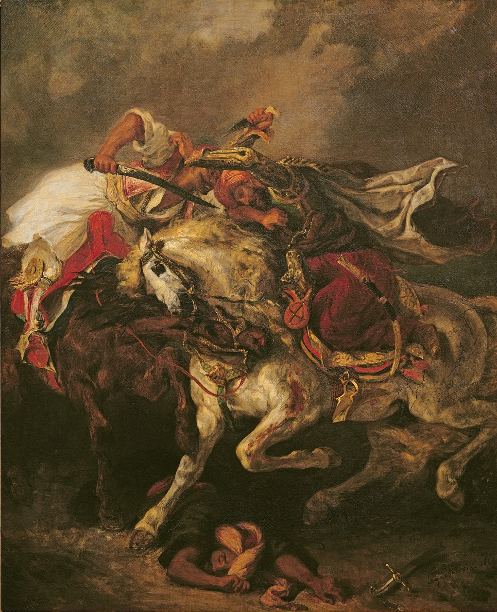 बायरन की कविता, &39;ले जियाउर&39;, 1835 के बाद गियाउर और हसन की लड़ाई द्वारा फर्डिनेंड विक्टर यूजीन डेलाक्रोइक्स