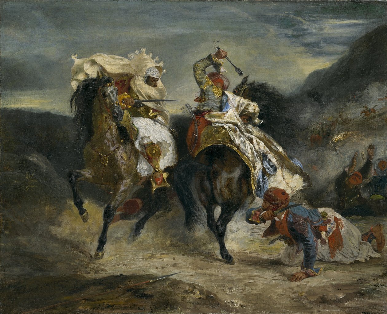 जियाउर और हसन का मुकाबला, 1826 द्वारा फर्डिनेंड विक्टर यूजीन डेलाक्रोइक्स
