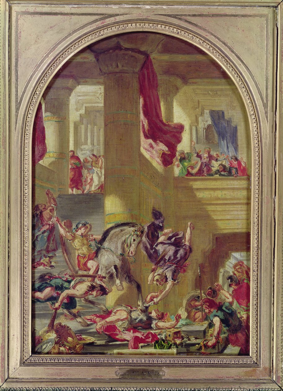 मंदिर से हेलियोडोरस का निष्कासन, c.1857 द्वारा फर्डिनेंड विक्टर यूजीन डेलाक्रोइक्स