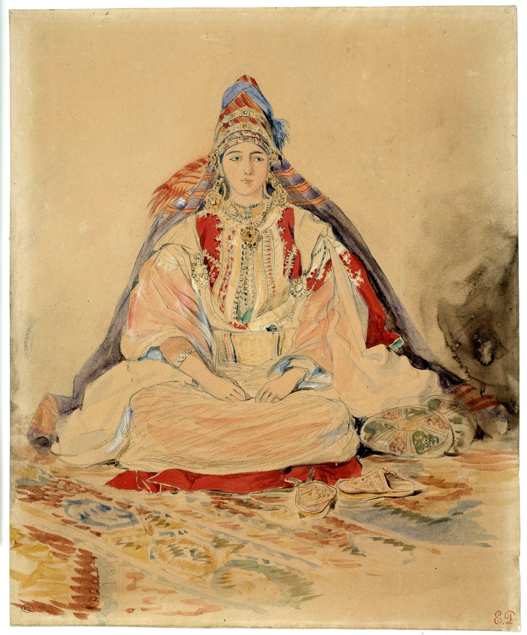 टंगेर का यहूदी विवाह। यूजीन डेलाक्रोइक्स द्वारा वॉटरकलर ड्राइंग (1798-1863) द्वारा फर्डिनेंड विक्टर यूजीन डेलाक्रोइक्स