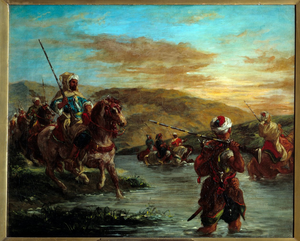 मोरक्को में एक ग्यू का मार्ग। यूजीन डेलाक्रोइक्स द्वारा पेंटिंग (1798-1863) द्वारा फर्डिनेंड विक्टर यूजीन डेलाक्रोइक्स