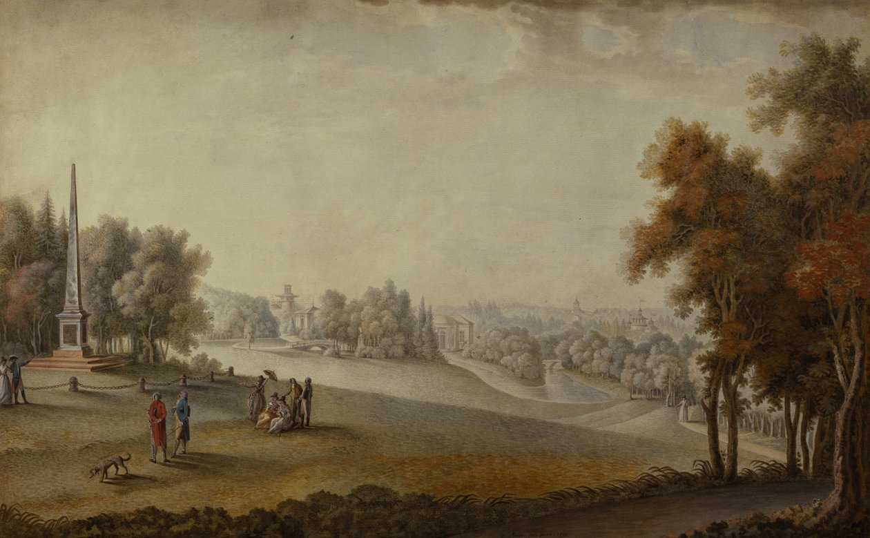 1793 में Tsarskoye Selo में पार्क का दृश्य द्वारा फर्डिनेंड डी मेइसो