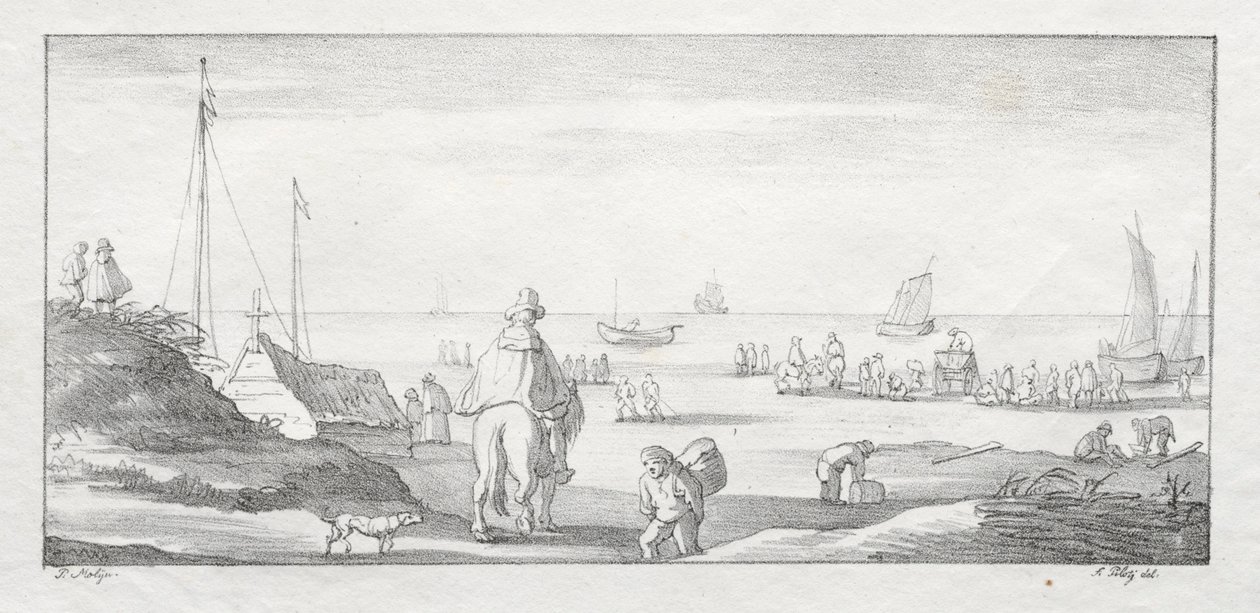 एक डच शोर के साथ, 1811-1816। द्वारा फर्डिनेंड द एल्डर पायलट