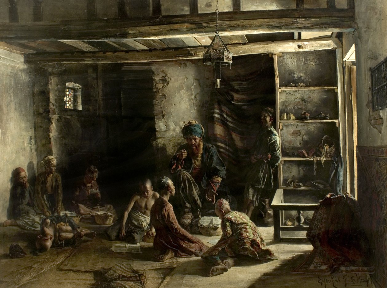 एक ओरिएंटल स्कूल, 1885 द्वारा फेरेंज़ फ्रैंस ईसेनहुट
