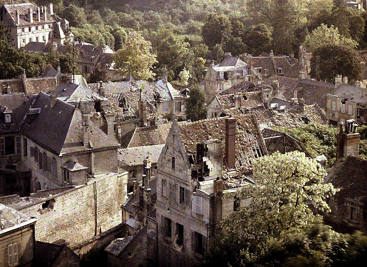 Soissons, Aisne, फ्रांस, 1917 (आटोक्रोम) का दृश्य द्वारा फर्नांड क्विल